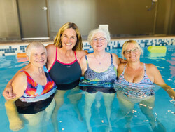 Photo: Courtesy of EMD-Batimo
Photo: Sylvie Fréchette inaugurating the pool with a few residents