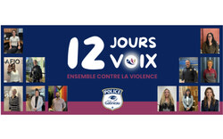 Affiche de la campagne 12 jours, 12 voix (25 novembre 2025). Photo : Gracieuseté du Service de police de la Ville de Gatineau