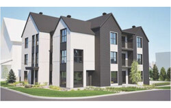 Les plans architecturaux du bâtiment de trois étages de huit unités prévu pour le terrain Old Aylmer sur Brook Street. Photo : Avec l'aimable autorisation