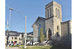 A driver lost control of the car, slamming into the front steps of this historic landmark in Old Aylmer. Photo: ZMR