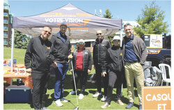 Tournament golfers with the Honourary President of the event, Olivier Desjardins of DLS Construction, at the APICA golf tournament on May 21, 2026. Photo: Jude Osmond