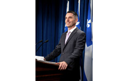 Pontiac MNA and Opposition leader André Fortin counts the wins and the shelved bills from a session cut short by a change of premier, and warns that the campaign ahead, with a possible PQ referendum at its centre, carries the highest stakes for this region. Photo: Courtesy