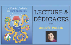 L’autrice Andrée Poulin sera de passage le 12 août 2026 à la librairie Bouquinart Librairie et Galerie d’art. Crédit : Bouquinart Librairie et Galerie d’art.
